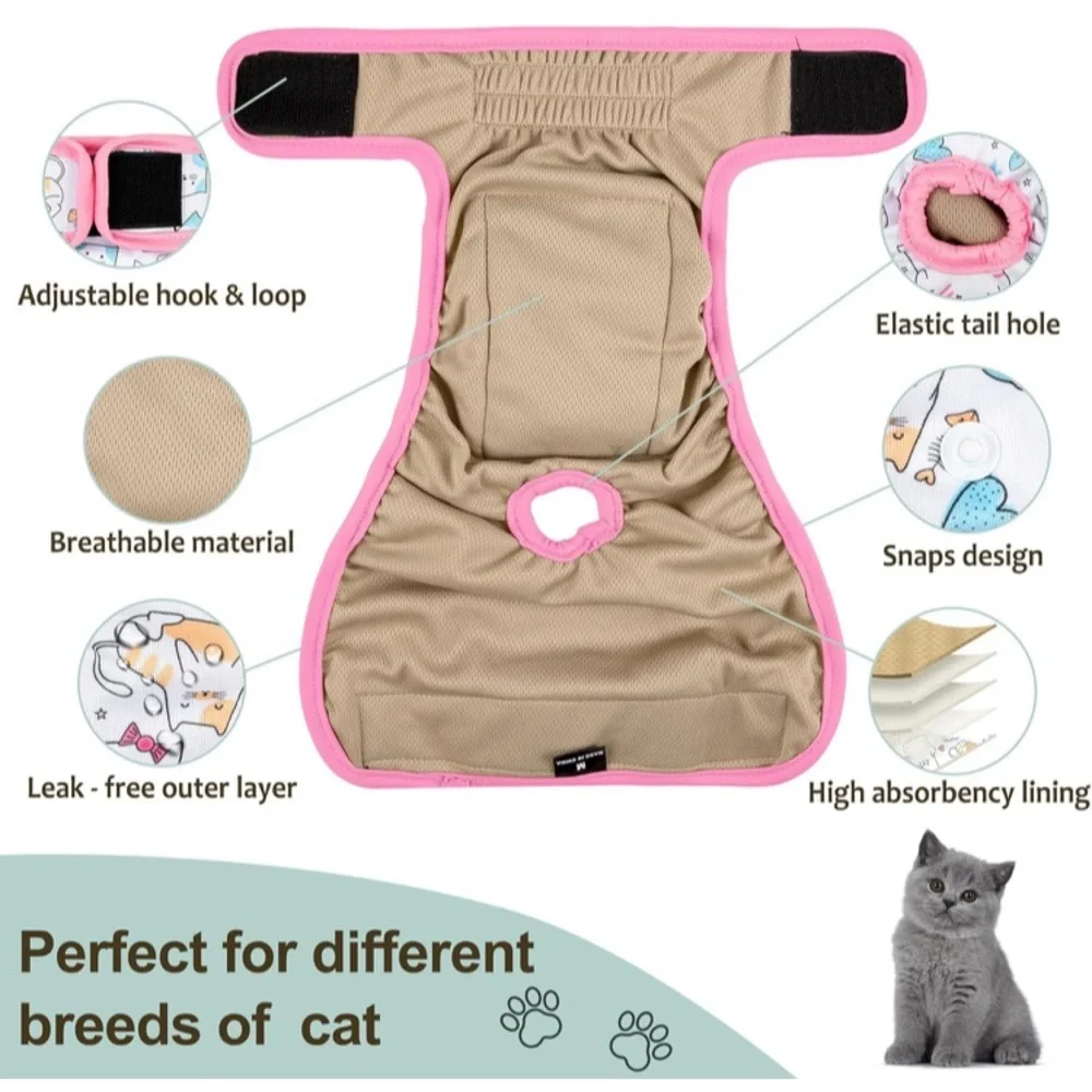 NEW Set Of 3 Reusable Cat Diapers